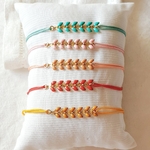 Bracelet cordon femme or summer vibes turquoise safran rouge rose peche