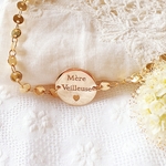 bracelet pour maman grave coeur pastilles adoree
