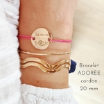 bracelet cordon personnalise femme grande adoree la vie en rose combo