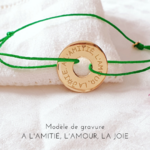 bracelet cible cordon a l amitie l amour la joie