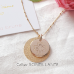 collier personnalise trefle initiales