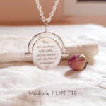 collier medaille argent naissance maman