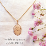 medaillon grave personnalise pour maman mamie avec dessin d un coeur infini veloutee ovale