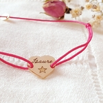 bracelet avec prenom personnalisable coeur cordon