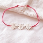 bracelet famille personnalise coeur cordon in love