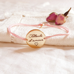 bracelet personnalise cordon coeur filleule adoree