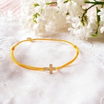 bracelet croix personnalisable enfant plaque or religieux