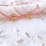 bracelet prenom enfant cordon cadeau naissance bapteme religieux petite adoree