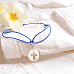 bijou religieux enfant croix argent bracelet ajustable