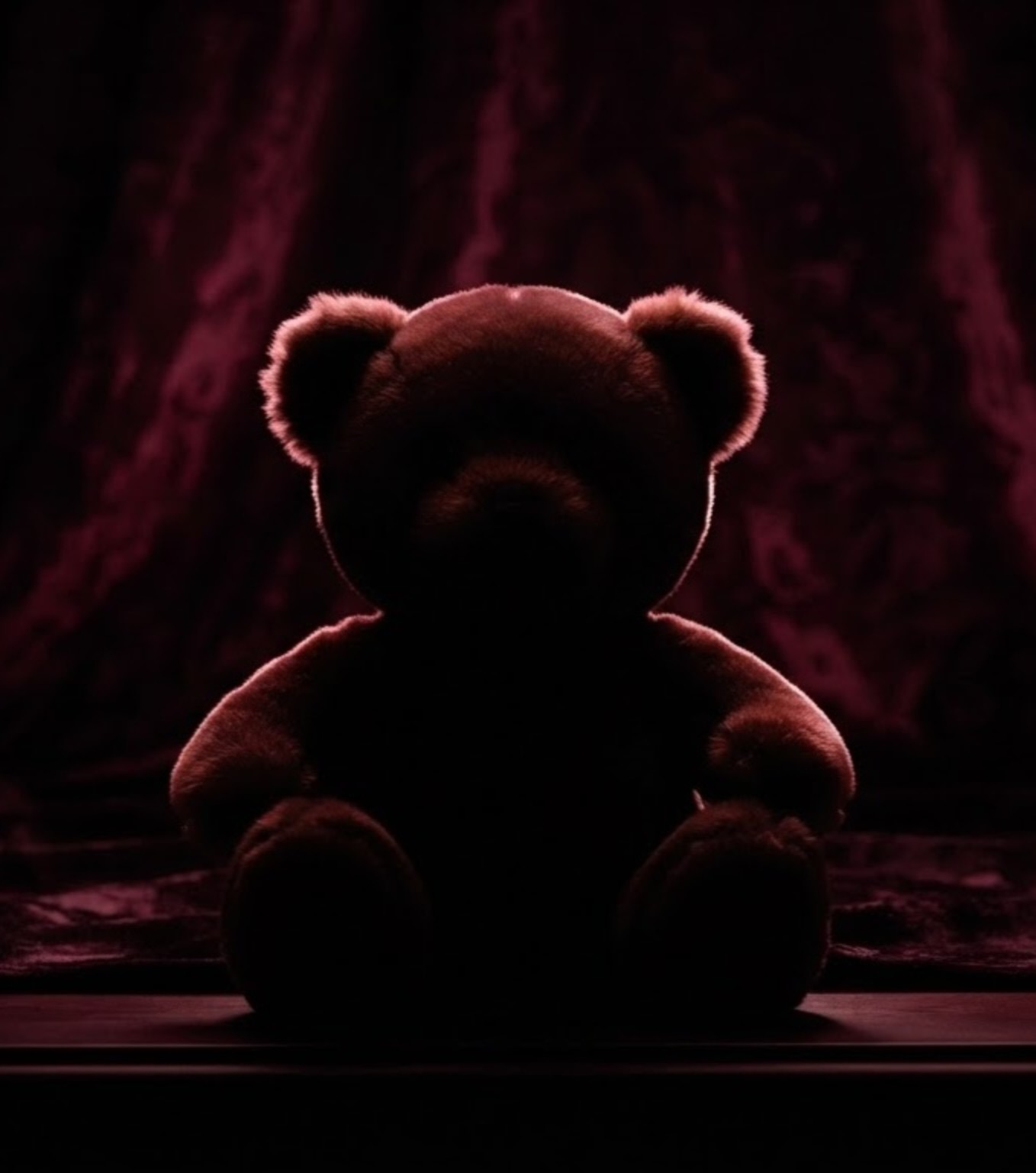 Nounours mystérieux dans une ambiance bordeaux