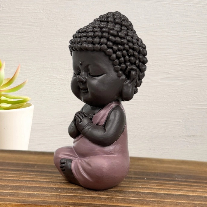 Figurine Bouddha Zen toge rose 3