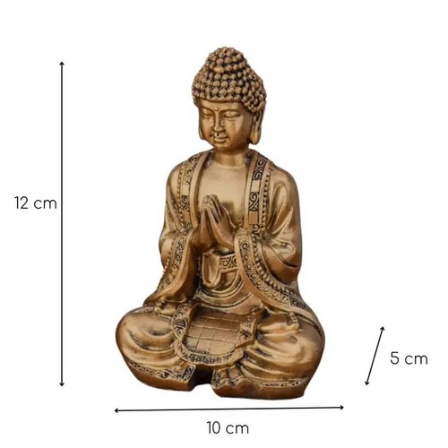 Figurine boudha zen or en méditation 2