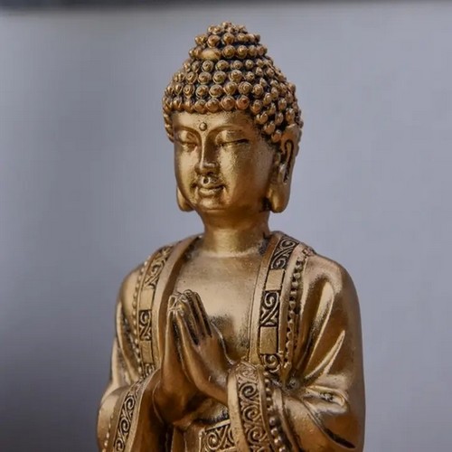 Figurine boudha zen or en méditation 3