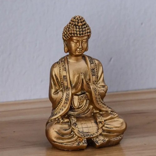 Figurine boudha zen or en méditation 5