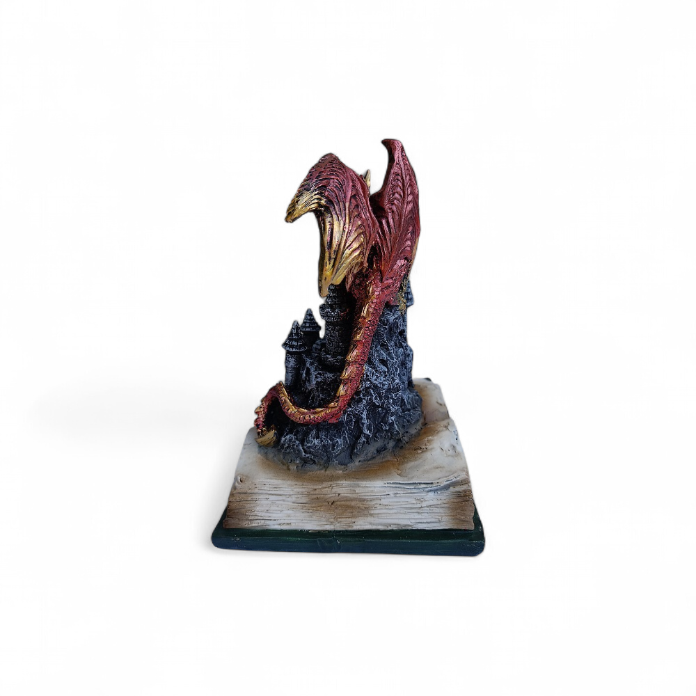 Dragon rouge sur château lumineux - PW240625-10