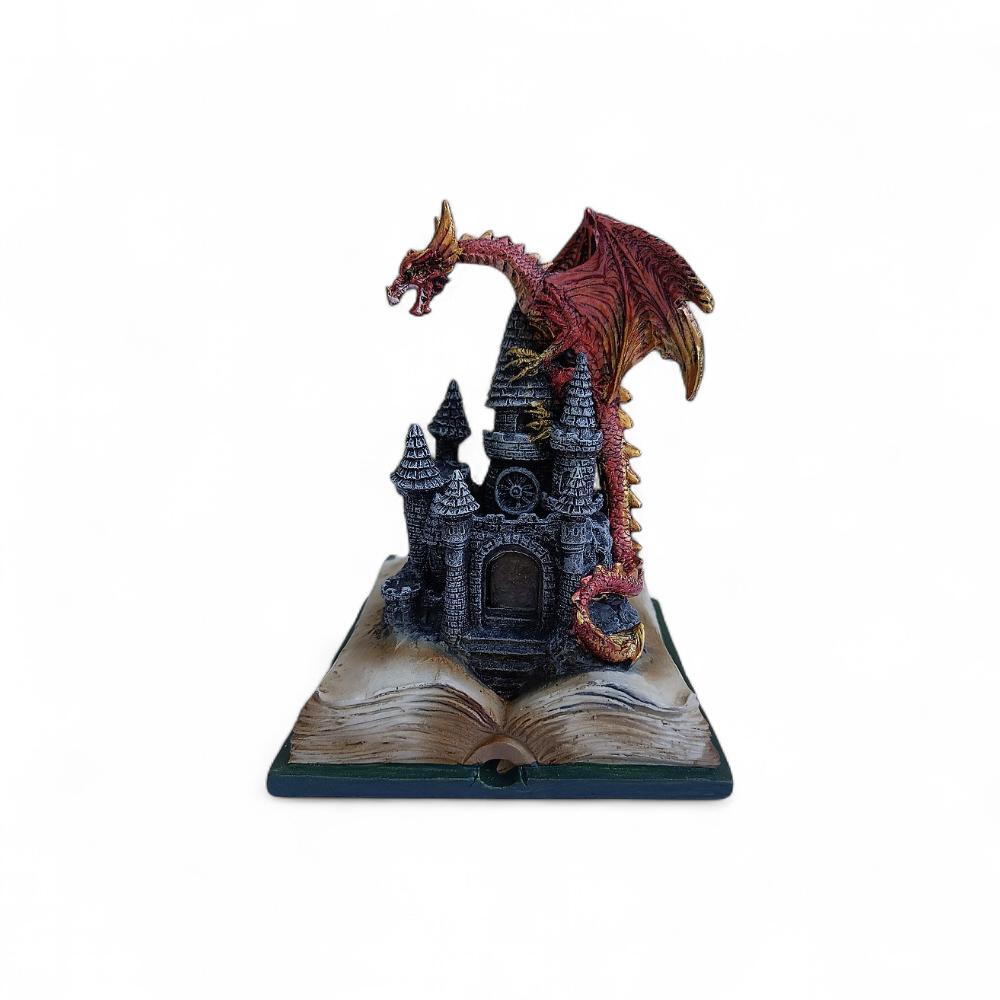 Dragon rouge sur château lumineux - PW240625-10