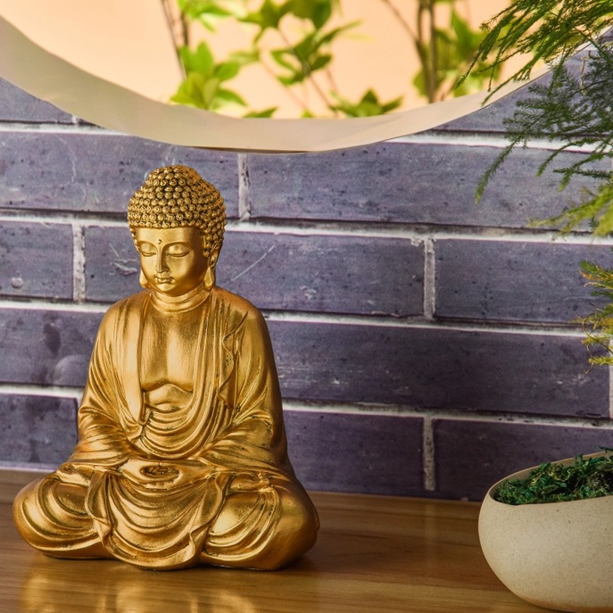 Statue Bouddha Méditation Or 3