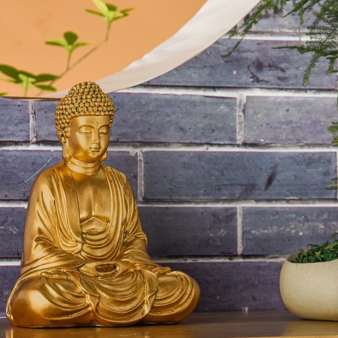 Statue Bouddha Méditation Or 4