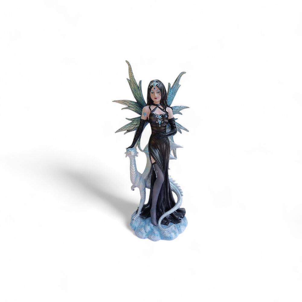 Figurine Elfes Lumiel Avec Son Dragon – Drachenelfe – Statue Fantaisie Déco