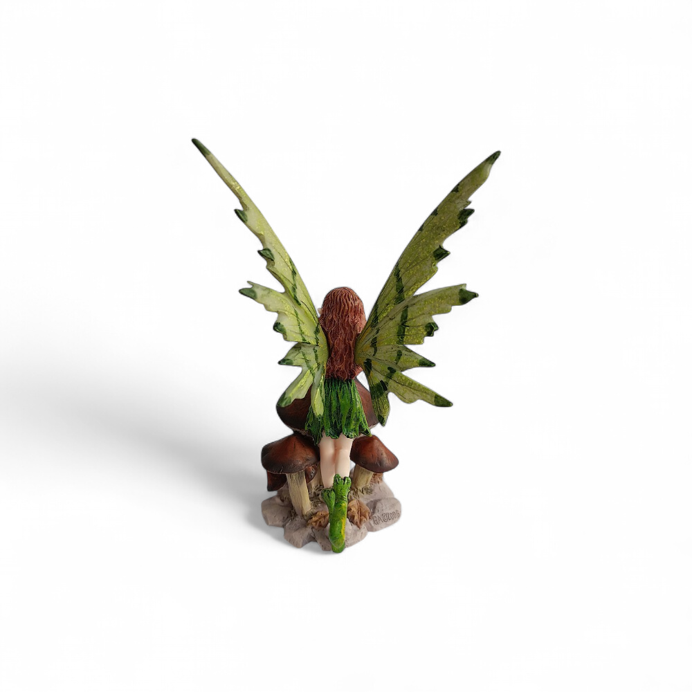Figurine Elfe roux sur champignon - FD4206A