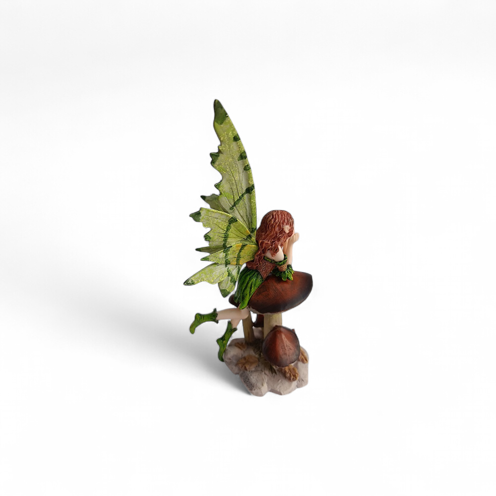 Figurine Elfe roux sur champignon - FD4206A