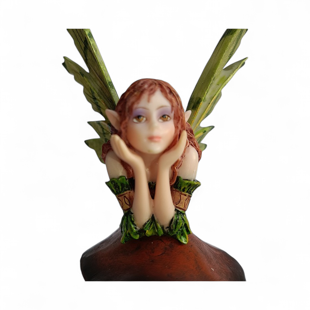 Figurine Elfe roux sur champignon - FD4206A
