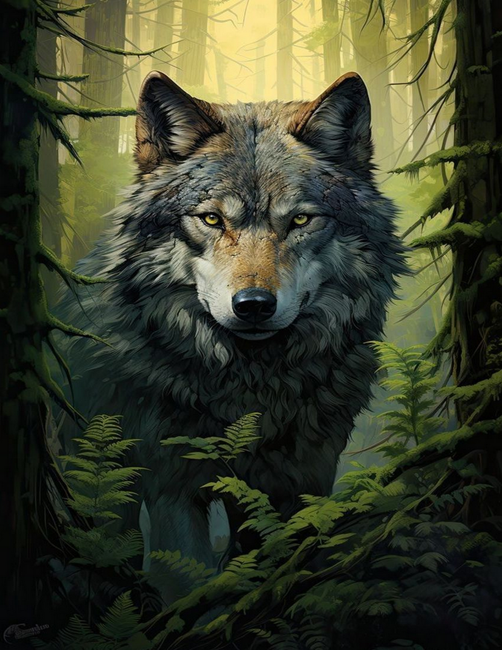 loup dans la foret - JF001ZB06