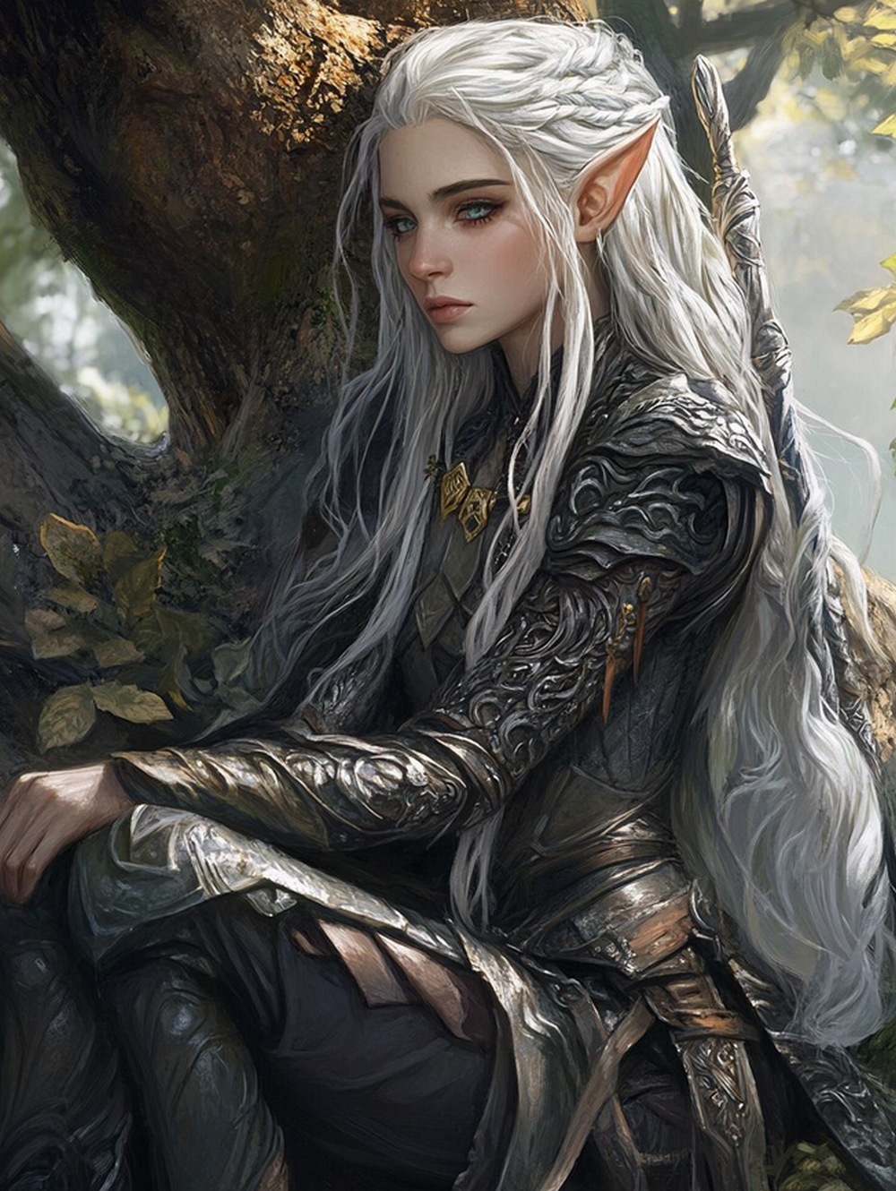 elfe contre arbre - JF001ZB19