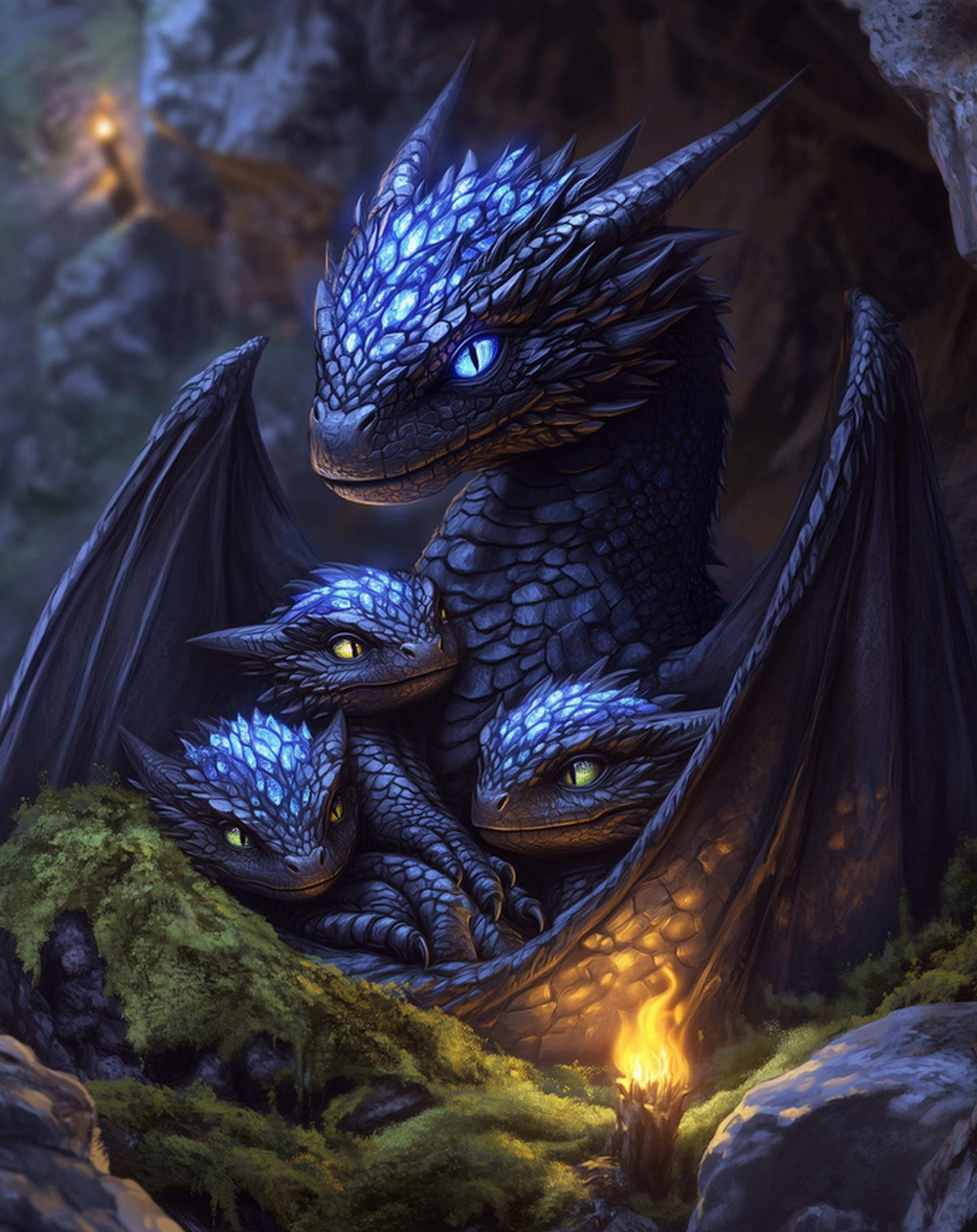 dragon bleu et ses petits - JF001ZB21