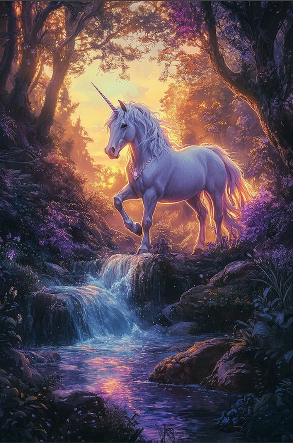 licorne au crépuscule - JF001ZB25