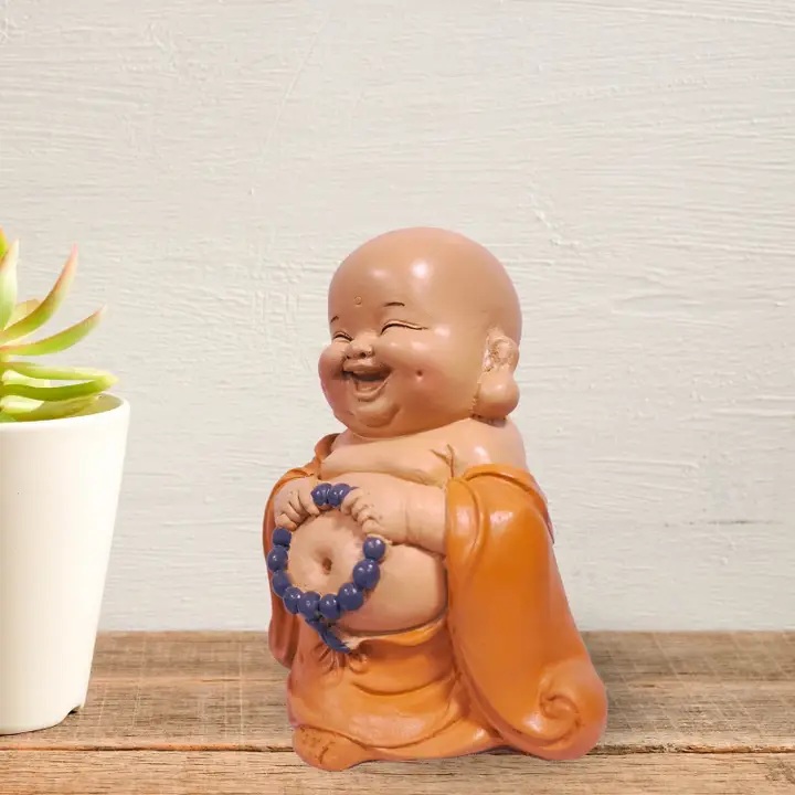 Figurine bouddha rieur collier en couleur 5