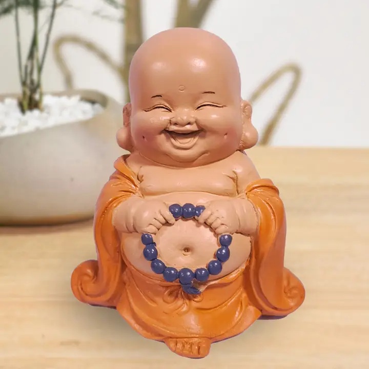 Figurine bouddha rieur collier en couleur 6