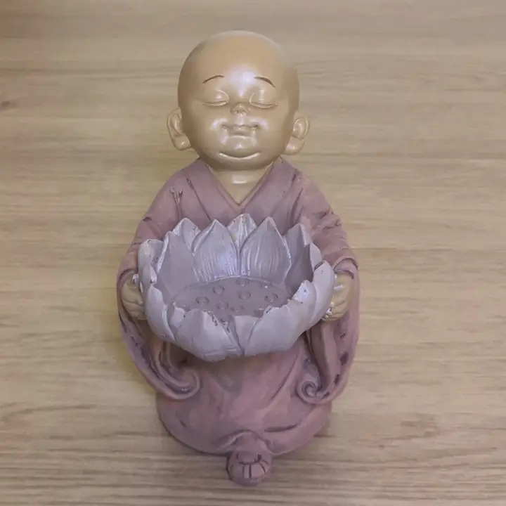 Bougeoir bouddha fleur en méditation 3