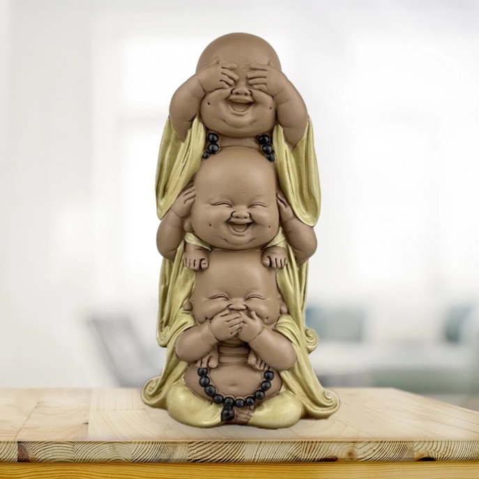 Statuette Bouddhas de la Sagesse superposés 4