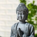 Figurine bouddha zen résine grise 5