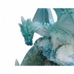 Dragon sur pierre bleue et cristaux lumineux - PW240216