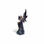Statue fée noire mystique et corbeau - FD2403A