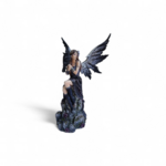 Statue fée noire mystique et corbeau - FD2403A