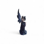 Statue fée noire mystique et corbeau - FD2403A