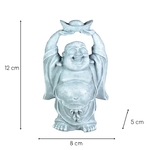 Figurine bouddha rieur résine grise 2