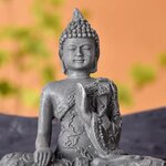 Figurine bouddha en méditation finition style pierre 3