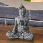 Figurine bouddha en méditation finition style pierre 4