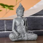 Figurine bouddha en méditation finition style pierre 5