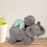 Figurine bouddha bonze sur elephant 2
