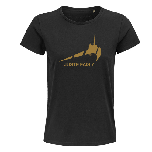 T-SHIRT NOIR SPORTIVE AUVERGNATE IMPRESSION COULEUR CUIVRE
