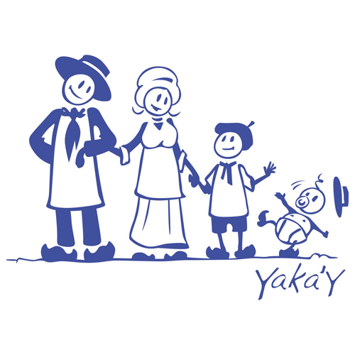 AUTOCOLLANT FAMILLE BLEU