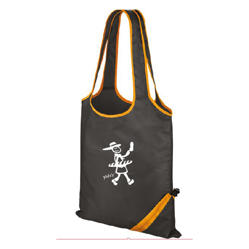 sac shopping noir et orange