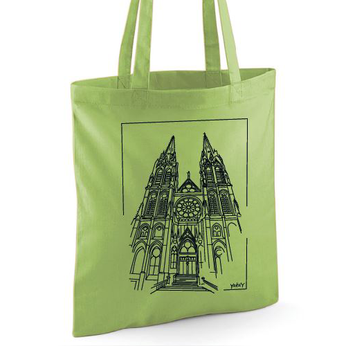 tote bag cathedrale vert