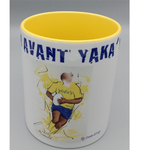 mug jaune rugby en peinture