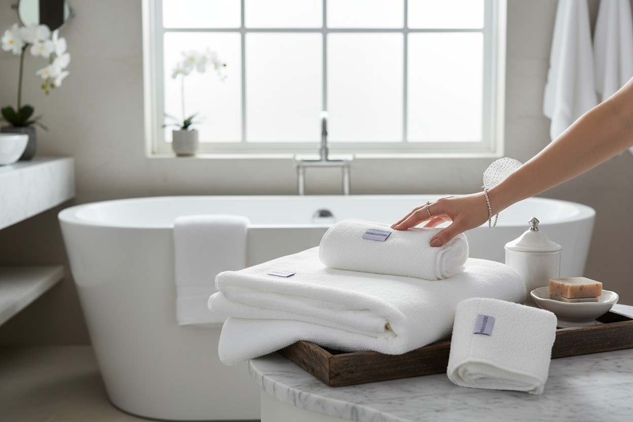 Nevea-serviette-éponge-professionnel-hôtellerie-gite-chambre dhôtes-salle de bain